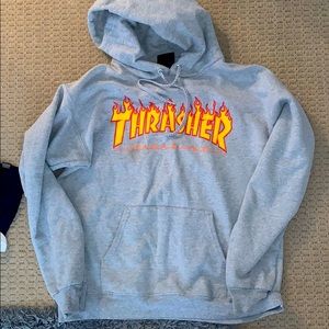 thrasher hoodie in grey